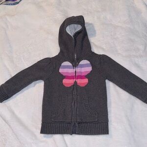 Old Navy Charcoal Hoodie with Striped Butterfly
